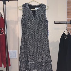 Midi black and white dress